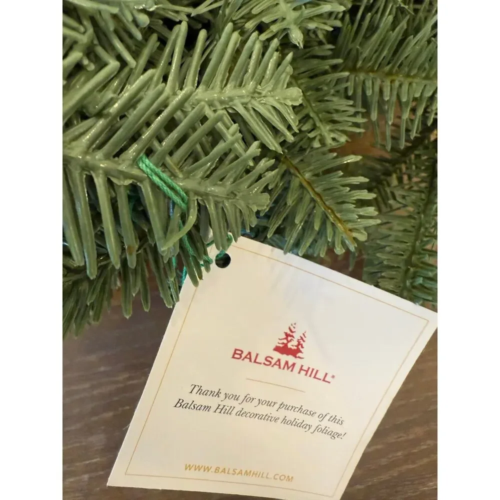 Balsam Hill BH BALSAM FIR 26” wreath candlelight LED Lights NIB battery powered